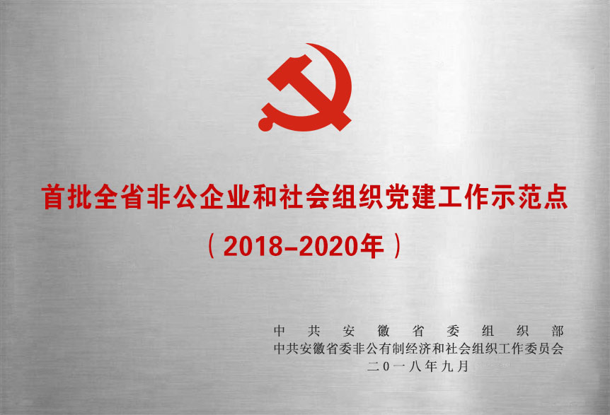 首批全省非公企業和社會組織黨建工作示範點（2018-2020年）